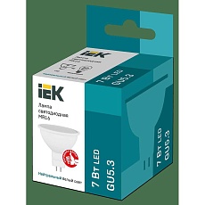 Лампа светодиодная IEK GU10 7W 3000K матовая LLE-PAR16-7-230-30-GU10 1