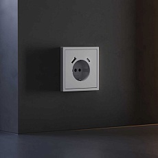 Накладка для розетки с заземлением и защитными шторками, с USB A+C, S70 (серый) Voltum VLS001016 5