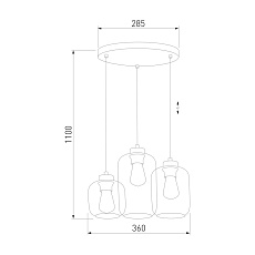 Подвесная люстра TK Lighting 3325 Marco Green 1