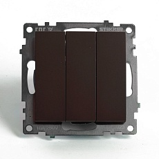 Выключатель трехклавишный Stekker Катрин GLS10-7108-04 шоколад 49175 4