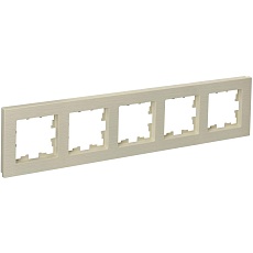BRITE Рамка 5-местная РУ-5-Бр бежевый рифленый IEK BR-M52-51-K10