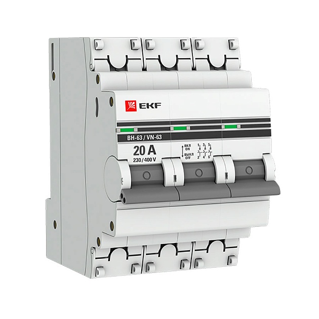 Выключатель нагрузки 3P 20А ВН-63 EKF PROxima SL63-3-20-pro Фото № 1