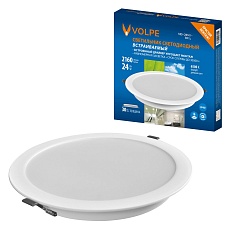 Встраиваемый светодиодный светильник Volpe ULM-Q237 24W/6500K WHITE UL-00013166 2