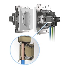 Розетка с заземлением, безвинтовой зажим Werkel черный матовый W1171308 4690389156908 4