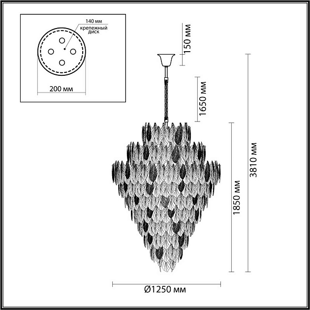 Подвесная люстра Odeon Light LACE 5052/86 изображение 2 Подвесная люстра Odeon Light LACE 5052/86 Фото № 2