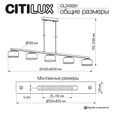 Подвесной светильник Citilux Espace CL243251 4