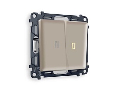 Комплект механизма 2-кл выключателя AMBRELLA VOLT с подсветкой 3200K ALFA Серо-бежевый матовый QUANT (AP3640, VM115, G11Y) MA364010