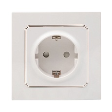 Стокгольм Розетка 1-местная с/з 16А белая с защ. штор. EKF PROxima EXR16-028-10