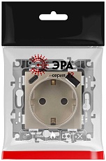 Розетка ЭРА Серия 12 12-4108-04 2P+E 16A-250В со шторками с USB type-A+C 5В-3А шампань Б0067727 2