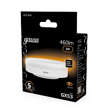 Лампа светодиодная Gauss GX53 6W 3000K матовая 108008106 4