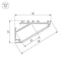 Профиль Arlight KLUS-P45.30-2000 ANOD 025469 2