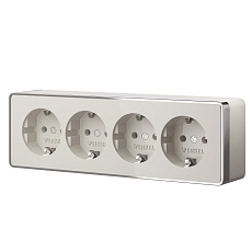 Розетка четверная с заземлением и шторками Gallant Werkel a071253