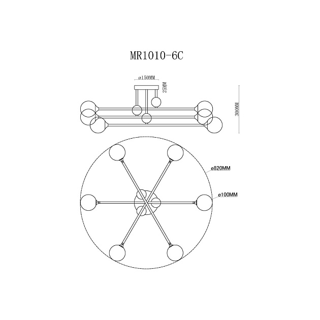 Потолочная люстра MyFar Stacy MR1010-6C Фото № 2