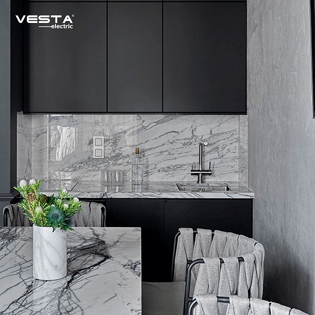 Розетка 2P Vesta-Electric Exclusive Silver Metallic серебро FRZ00041010SER фото 5