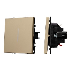 Механизм выключателя одноклавишный проходной LED SWT-NOBE-MKP1-SFPL-L-GD (230V, 10A) Arlight 054262