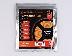 Светодиодная лента Ambrella Light 10W/m 120LED/m 2835SMD теплый белый 5M GS3101 3