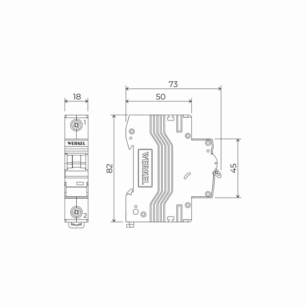 Автоматический выключатель Werkel 1P 6А C 6кА W901P066 4690389192395 Фото № 2