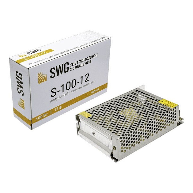 Блок питания SWG 12V 100W IP20 8,3A S-100-12 000105 Фото № 1