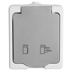 Розетка 1-местная с крышкой Stekker Велена PST16-21-54 49727 4