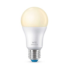 Лампа светодиодная диммируемая WiZ E27 8W 2700K матовая Wi-Fi BLE 60W A60 E27 927 DIM1PF/6 929002450202 2