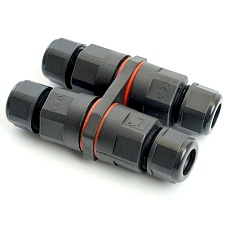 Соединитель-коннектор Stekker LD542 3-контактный на 4 выхода с СМК221 пружинным контактом IP68 черный 49195