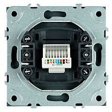 Розетка компьютерная 1-местная RJ-45 (механизм), STEKKER, серия Эмили, RST00-5117-05, черный уголь, soft touch 49847 5