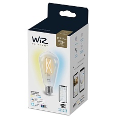 Лампа светодиодная филаментная диммируемая WiZ E27 7W 2700-6500K прозрачная Wi-Fi BLE60WST64E27927-65CL1PF/6 929003018601 3