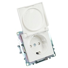 Розетка 2P+PE Stekker Катрин со шторками крышкой белый GLS16-7112-01 39302 3