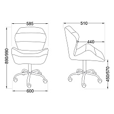 Поворотное кресло AksHome Yukon темно-синий, велюр 81485 1