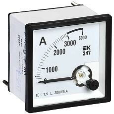 Амперметр аналоговый Э47 3000/5А класс точности 1,5 96х96мм IEK IPA20-6-3000-E