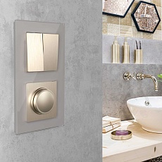 Выключатель двухклавишный Werkel шампань рифленый W1120010 4690389160158 3