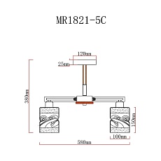 Потолочная люстра MyFar Olivia MR1821-5C 1