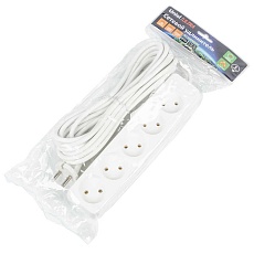 Удлинитель Uniel Ultra 4гн х 5м б/з S-CU4-5 White UL-00009989 2