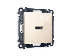 Комплект механизма розетки HDMI 2.0 AMBRELLA VOLT ALFA Бежевый глянец 40V/500mA 2.0GHz 5-18Gbit/s QUANT (AP3140, VM222) MA314010