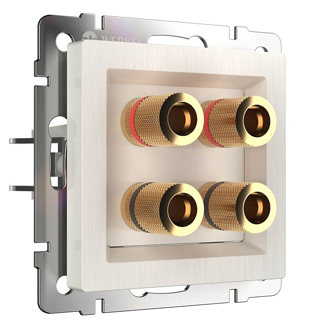 Акустическая розетка Werkel х4 перламутровый рифленый WL13-AUDIOx4 4690389124273 Фото № 1