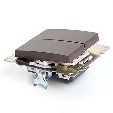 Выключатель двухклавишный Stekker Катрин шоколад GLS10-7104-04 49019 4