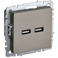 Розетка USB A+A 3.1А IEK Brite РЮ10-1-БрШ шампань BR-U21-D31-K37