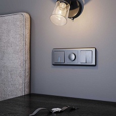 Выключатель Werkel одноклавишный проходной с подсветкой графит рифленый W1112104 4690389158421 2