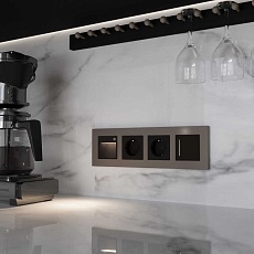 Рамка на 4 поста Werkel Slab бронза матовый W0042963 4690389193538 2