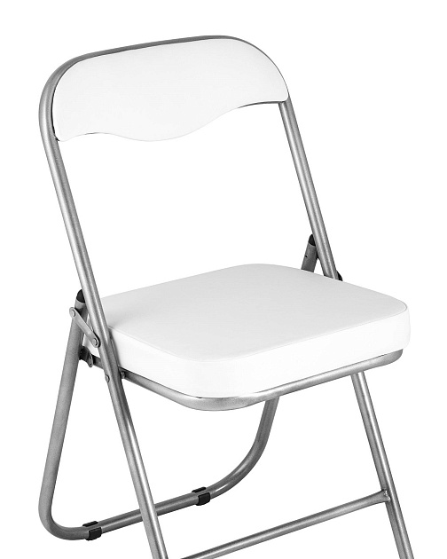Складной стул Stool Group ДЖОН каркас металлик обивка экокожа белая RS04K-907-05 фото 6
