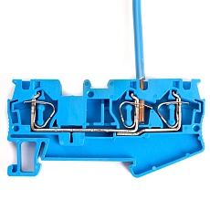 Зажим пружинный, 3-проводной проходной ЗНИ - 4.0 (JXB ST 4), синий Stekker 39970 3