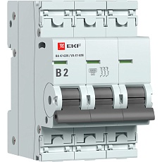 Автоматический выключатель 3P 2А (B) 6кА ВА 47-63N EKF PROxima M636302B