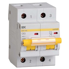 KARAT Автоматический выключатель ВА47-100 2P C 63А 10кА IEK MVA40-2-063-C