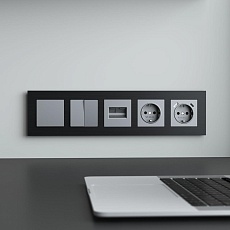 Рамка Werkel AluMax на 5 постов черный алюминий W0053508 4690389214325 2