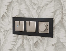 Комплект механизма 3-кл выключателя AMBRELLA VOLT ALFA Серо-бежевый матовый QUANT (AP3650, VM133) MA365010 5