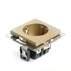 Розетка 2P+E Stekker Эрна золото GLS16-7110-08 49224 4