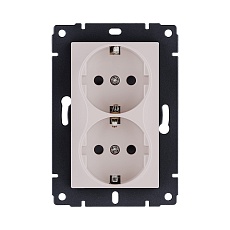 Розетка штепсельная SCHUKO двойная 16A/250 В, кашемир матовый Kollinger REA-032CM для Aspekt, Eleganz, Reflex