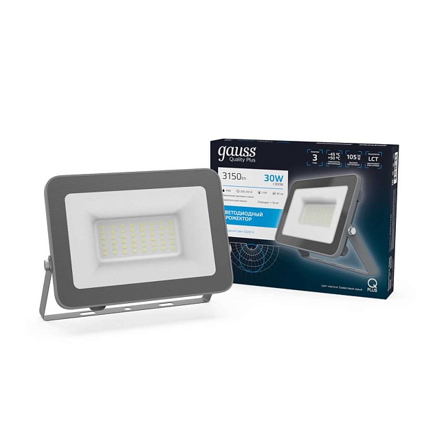 Прожектор светодиодный Gauss Qplus 30W 6500К 690511330 Фото № 4