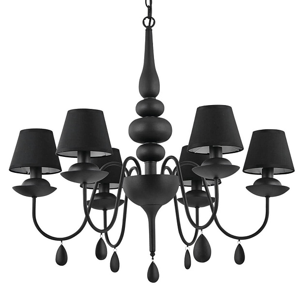 Подвесная люстра Ideal Lux Blanche SP6 Nero 111872 Фото № 1