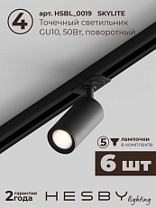 Встраиваемая однофазная трековая система Hesby Lighting Skylite №3 со светильниками HSBL_kompl_S003_VI2B4K 1